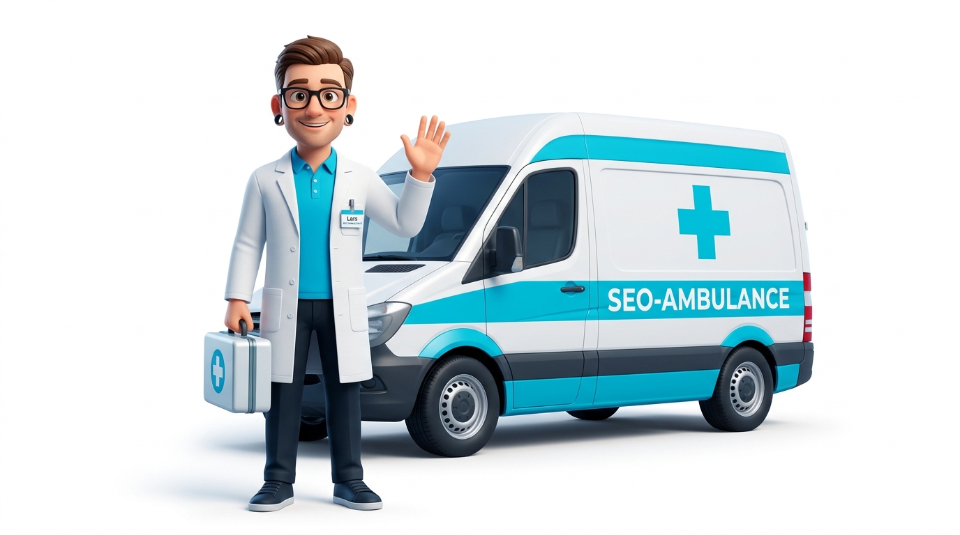 Lars Göbel mit SEO-AMBULANCE Einsatzwagen